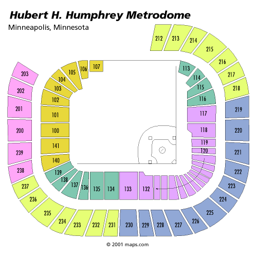 Click for Metrodome Seating Chart